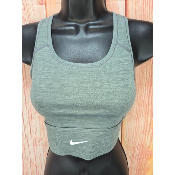 Nike Womens Longline Sports Bra Smoke Grey Heather Small NWT - Picture 2 of 8